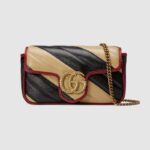 Gucci GG Women GG Marmont Super Mini Bag in Diagonal Matelassé Leather-Beige