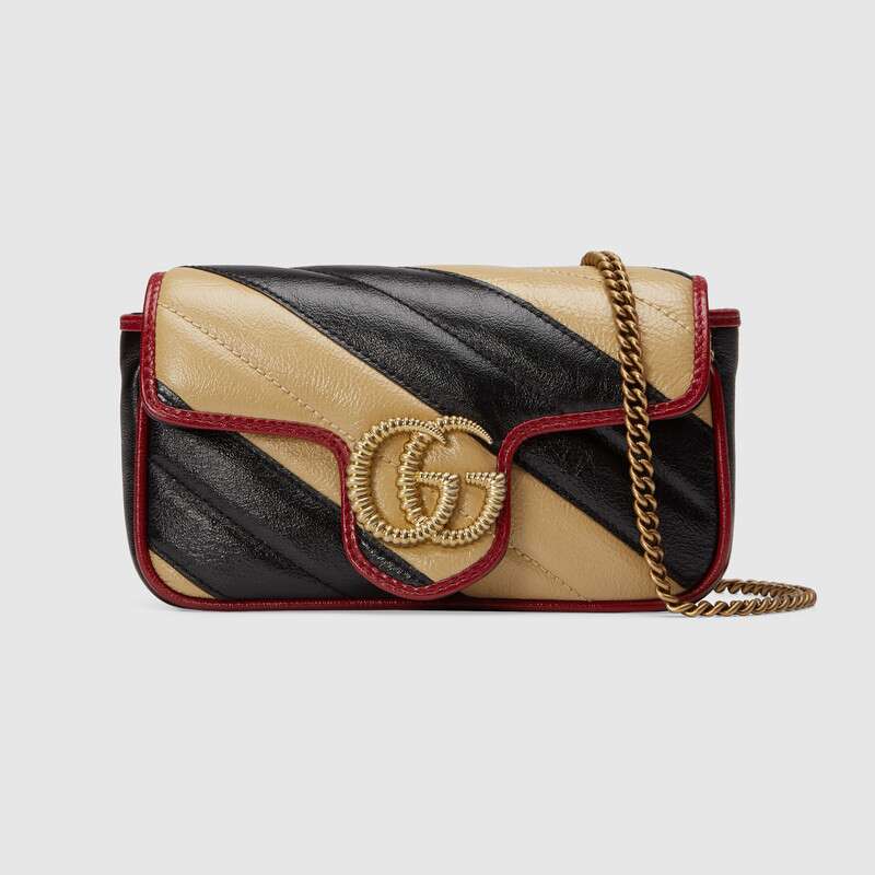 Gucci GG Women GG Marmont Super Mini Bag in Diagonal Matelassé 