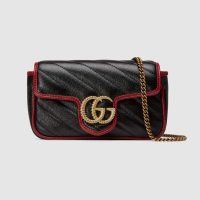 Gucci GG Women GG Marmont Super Mini Bag in Diagonal Matelassé Leather-Beige (1)