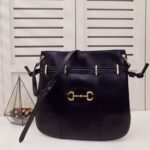 Gucci GG Women Gucci 1955 Horsebit Messenger Bag in Black Soft Leather - Image 4