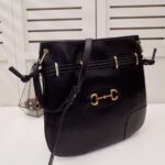 Gucci GG Women Gucci 1955 Horsebit Messenger Bag in Black Soft Leather - Image 6