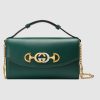 Gucci GG Women Gucci Zumi Smooth Leather Mini Bag with Interlocking G Horsebit-Green