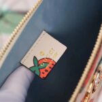 Gucci GG Women Gucci Zumi Strawberry Print Pouch in Ivory Leather - Image 10