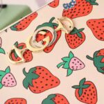Gucci GG Women Gucci Zumi Strawberry Print Pouch in Ivory Leather - Image 6