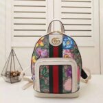 Gucci GG Women Ophidia GG Flora Small Backpack in Beige/Ebony GG Supreme Canvas - Imagen 2