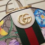 Gucci GG Women Ophidia GG Flora Small Backpack in Beige/Ebony GG Supreme Canvas - Imagen 6