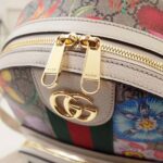 Gucci GG Women Ophidia GG Flora Small Backpack in Beige/Ebony GG Supreme Canvas - Imagen 7
