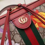 Gucci GG Women Ophidia GG Flora Small Shoulder Bag in Beige/Ebony GG Supreme Canvas - Imagen 7