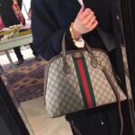 Gucci GG Women Ophidia GG Medium Top Handle in Beige/Ebony GG Supreme Canvas - Image 7