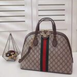 Gucci GG Women Ophidia GG Medium Top Handle in Beige/Ebony GG Supreme Canvas - Image 3