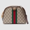 Gucci GG Women Ophidia GG Small Shoulder Bag in Beige GG Supreme Canvas