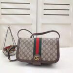 Gucci GG Women Ophidia GG Small Shoulder Bag in Beige/Ebony GG Supreme Canvas - Imagen 2