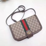 Gucci GG Women Ophidia GG Small Shoulder Bag in Beige/Ebony GG Supreme Canvas - Imagen 5