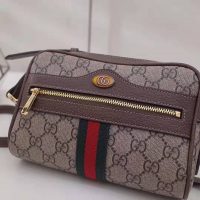 Gucci GG Women Ophidia GG Supreme Mini Bag in BeigeEbony GG Supreme Canvas (1)