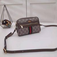 Gucci GG Women Ophidia GG Supreme Mini Bag in BeigeEbony GG Supreme Canvas (1)