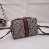 Gucci GG Women Ophidia GG Supreme Mini Bag in BeigeEbony GG Supreme Canvas (1)