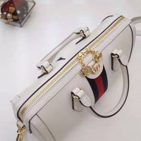 Gucci GG Women Ophidia Medium Top Handle Bag in White Leather (1)
