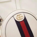 Gucci GG Women Ophidia Mini Backpack with Blue and Red Web in White Leather - Image 5