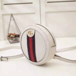 Gucci GG Women Ophidia Mini Backpack with Blue and Red Web in White Leather - Image 6