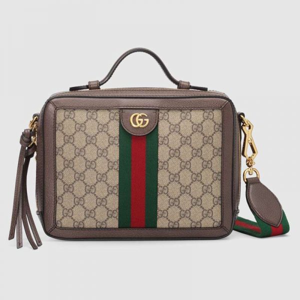 Gucci GG Women Ophidia Small GG Shoulder Bag in BeigeEbony GG Supreme Canvas (1)