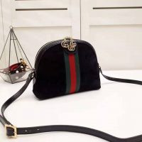 Gucci GG Women Ophidia Small Shoulder Bag in Black Suede Leather (7)