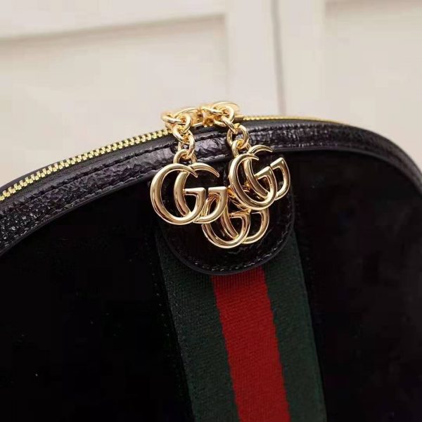 Gucci GG Women Ophidia Small Shoulder Bag in Black Suede Leather (6)