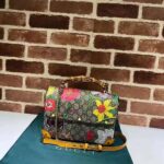 Gucci GG Women Padlock GG Flora Small Bamboo Shoulder Bag - Image 4