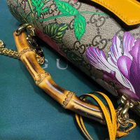 Gucci GG Women Padlock GG Flora Small Bamboo Shoulder Bag