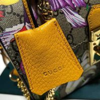 Gucci GG Women Padlock GG Flora Small Bamboo Shoulder Bag