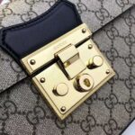 Gucci GG Women Padlock GG Small Bamboo Shoulder Bag in Beige/Ebony GG Supreme Canvas - immagine 9