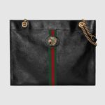 Gucci GG Women Rajah Large Tote Bag in Cerise Leather-Black