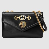 Gucci GG Women Rajah Medium Shoulder Bag in Leather with Tiger Head-Maroon (2)