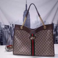 Gucci Women Exclusive Rajah GG Tote in BeigeEbony GG Supreme Canvas (1)