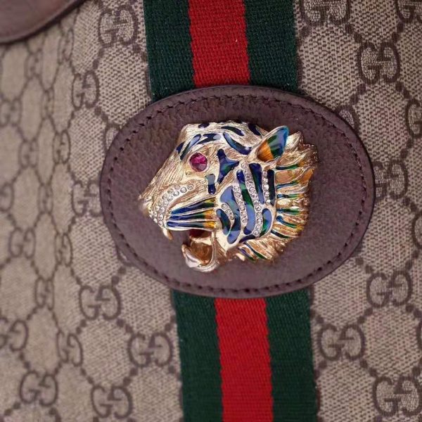 Gucci Women Exclusive Rajah GG Tote in BeigeEbony GG Supreme Canvas (3)