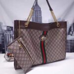 Gucci Women Exclusive Rajah GG Tote in Beige/Ebony GG Supreme Canvas - Image 3