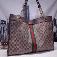 Gucci Women Exclusive Rajah GG Tote in BeigeEbony GG Supreme Canvas (1)