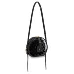 Borsa a mano Louis Vuitton LV da donna Boite Chapeau Souple in pelle verniciata goffrata Monogram Vernis lucida - Nero