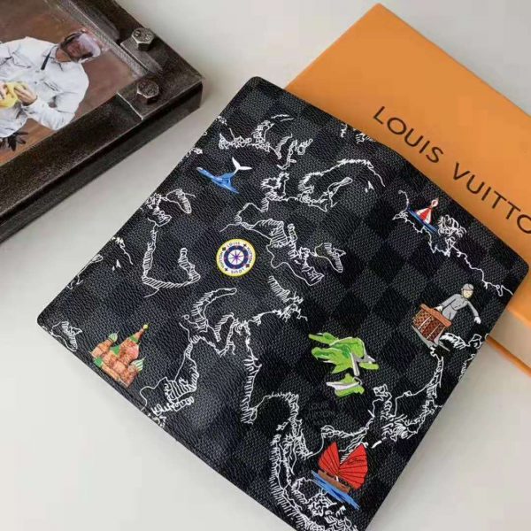 Louis Vuitton LV Unisex Brazza Wallet in Damier Graphite Canvas (4)
