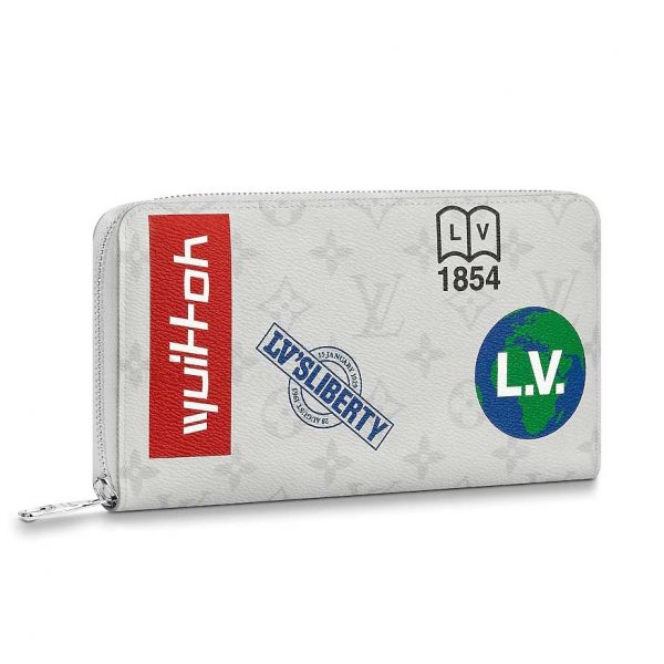 Louis Vuitton LV Unisex Zippy Organizer Wallet in Monogram White Canvas (1)