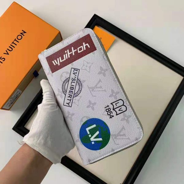 Louis Vuitton LV Unisex Zippy Organizer Wallet in Monogram White Canvas (5)