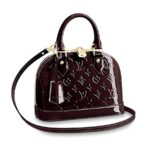 Louis Vuitton LV Women Alma BB Handbag in Patent Leather-Brown