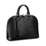 Bolso de mano Louis Vuitton LV para mujer Alma PM en piel Epi negra