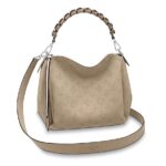 Louis Vuitton LV Damen Babylone Chain BB Handtasche aus perforiertem Mahina-Kalbsleder-Sandy