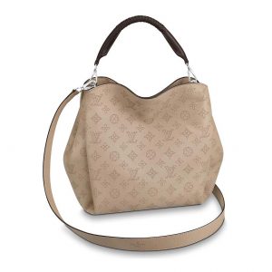 Louis Vuitton LV Women Babylone PM Bag in Mahina Perforated Calf Leather-Sandy