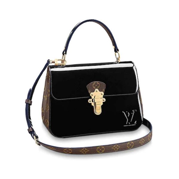Louis Vuitton LV Women Cherrywood PM Handbag in Glossy Patent Leather-Black (1)