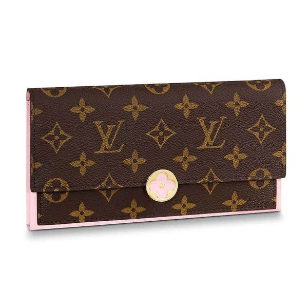 Louis Vuitton LV Women Flore Wallet in Monogram Coated Canvas and Calf  Leather - LULUX