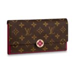 Portefeuille Flore Louis Vuitton LV Femme en toile enduite Monogram et cuir de veau - Rose