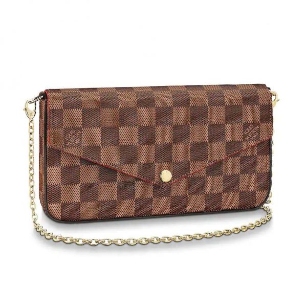 Louis Vuitton LV Women Félicie Pochette in Damier Ebene Coated Canvas-Brown (9)