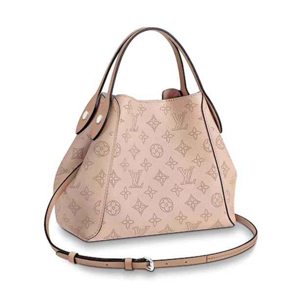 Louis Vuitton LV Women Hina PM Handbag in Mahina Perforated Calf Leather-Pink