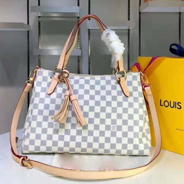 Louis Vuitton LV Women Lymington Zipped Tote in Damier Azur Coated Canvas (2)